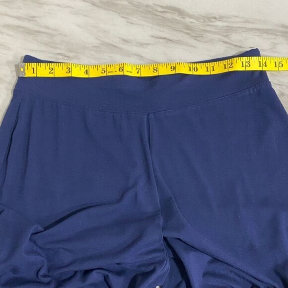 Chico’s Navy Wide Leg Knit Pants with Striped Hem |‎ Size 0 (S) - Picture 8 of 11